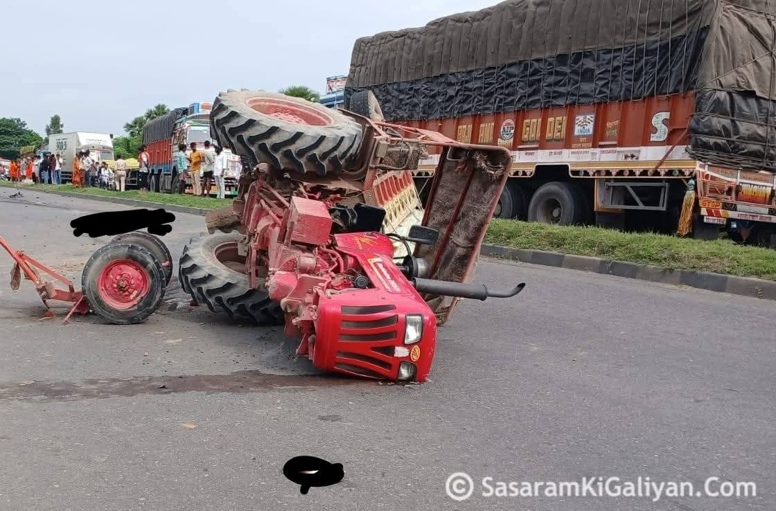 सासाराम में भीषण सड़क हादसे में बाइक सवार की मौत